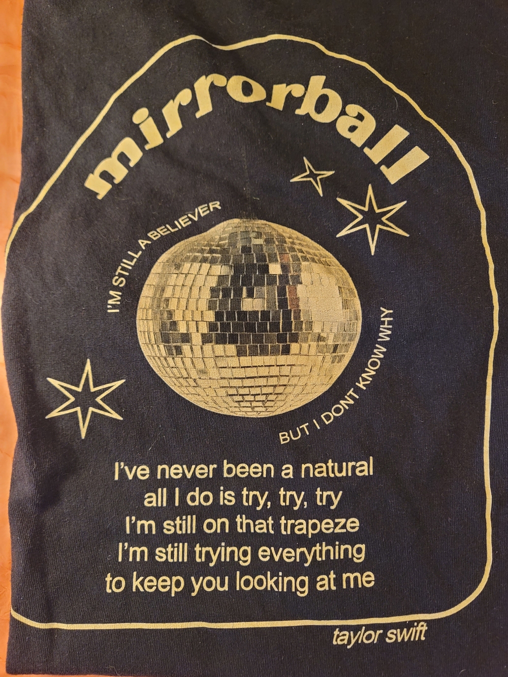 Taylor Swift "Mirrorball" Graphic Tee - Black with Gold Print